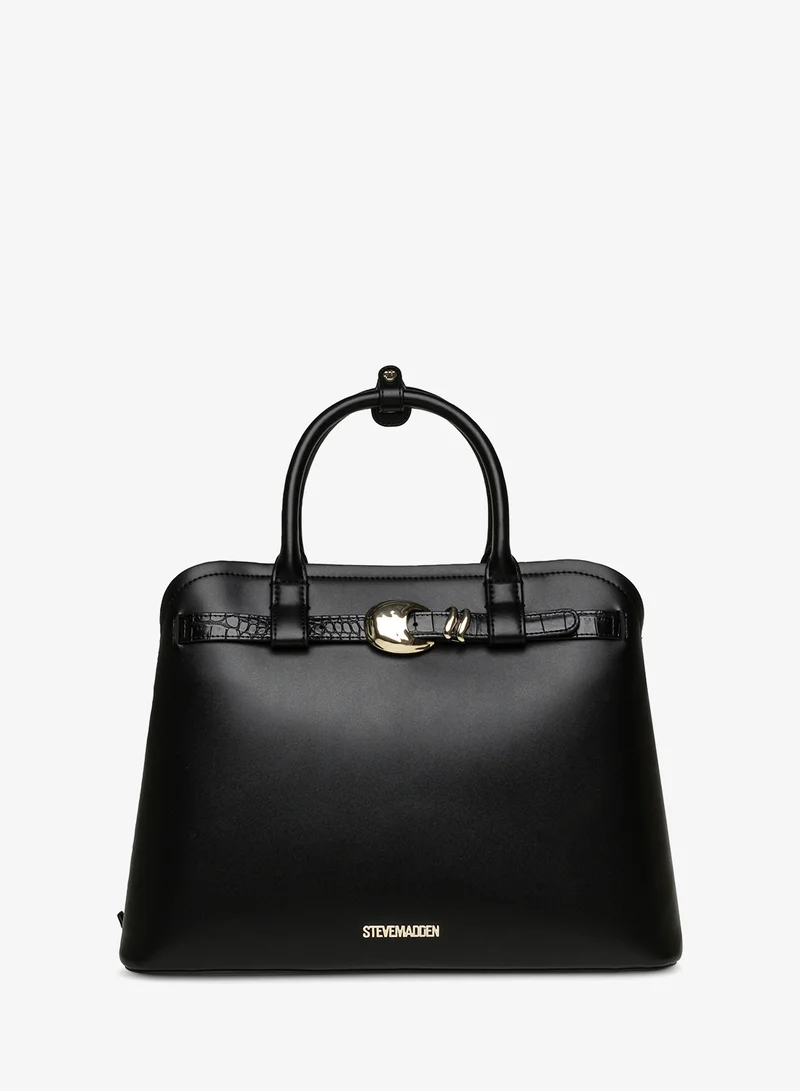 ستيف مادن حقيبة يد علوية من جلد البولي يوريثين الناعم والتمساح